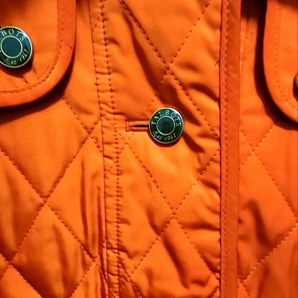 Talbots Orange Quilted Jacket Large - Picture 3 of 9